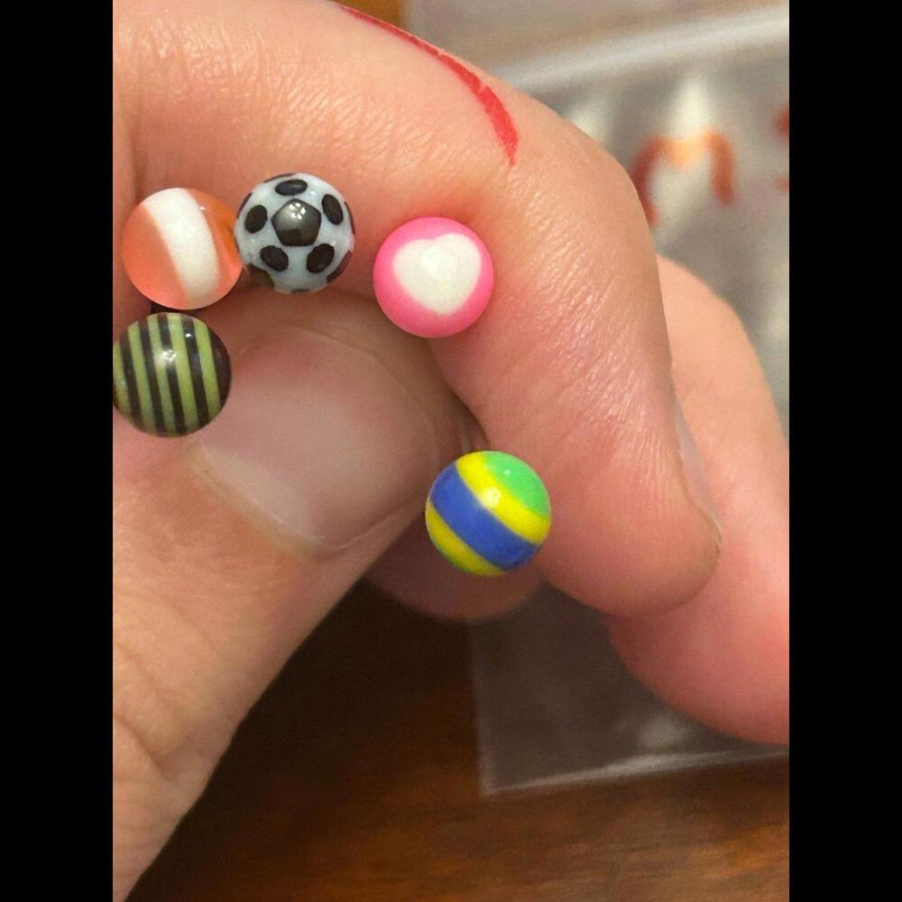 set of 5 tongue ring multicolor lot m54